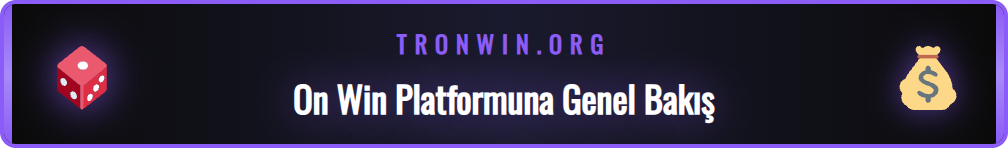 On Win nedir sorusunun cevabını gösteren platform özellikleri.
