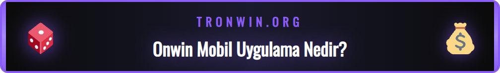 Onwin mobil uygulamasının Android cihazdaki arayüzü ve menüsü.